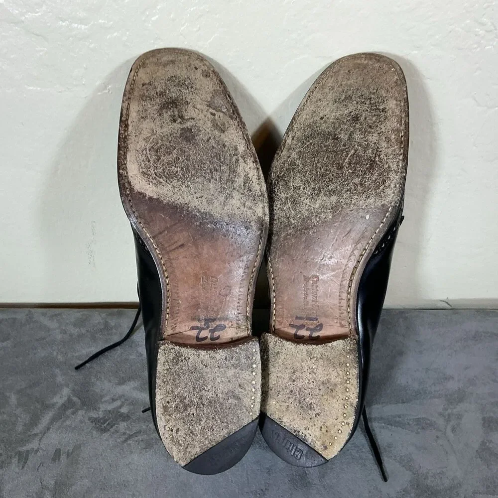 Church’s Of England Medallion Men’s Black Leather Dress Shoes 9 C Vintage Oxford